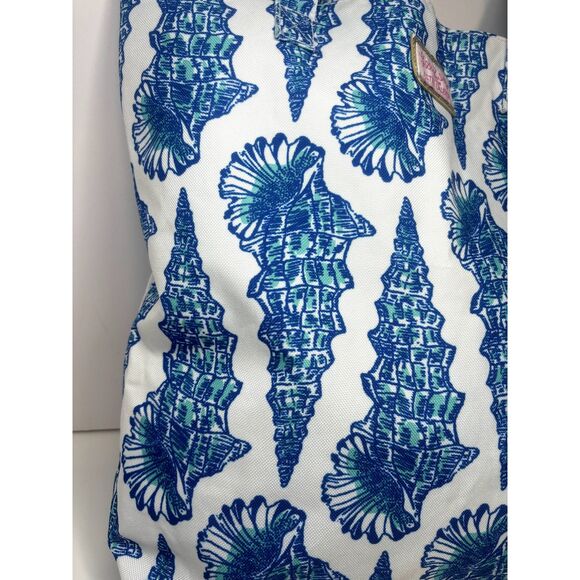 Lilly Pulitzer Seashell Large Tote Shoulder Bag Womens White Blue Desigen - Picture 7 of 10